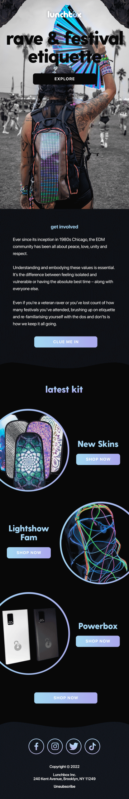 lunchbox Campaign – Rave & Festival Etiquette